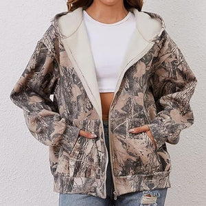 Embrace Adventure with Our Women Camouflage Hooded Jacket