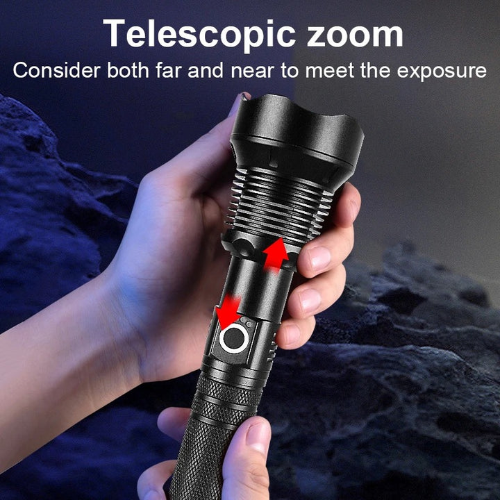 Aluminum Alloy Telescopic Zoom Flashlight
