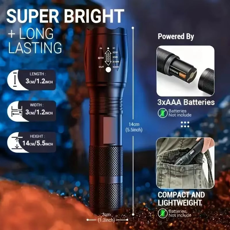High Power LED Tactical Flashlight 5-Mode