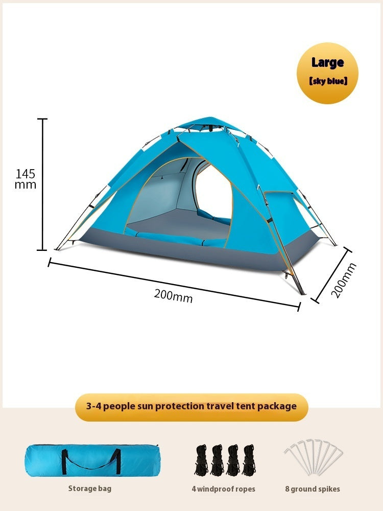 Double-layer 3-4 People Oxford Cloth Camping Tent