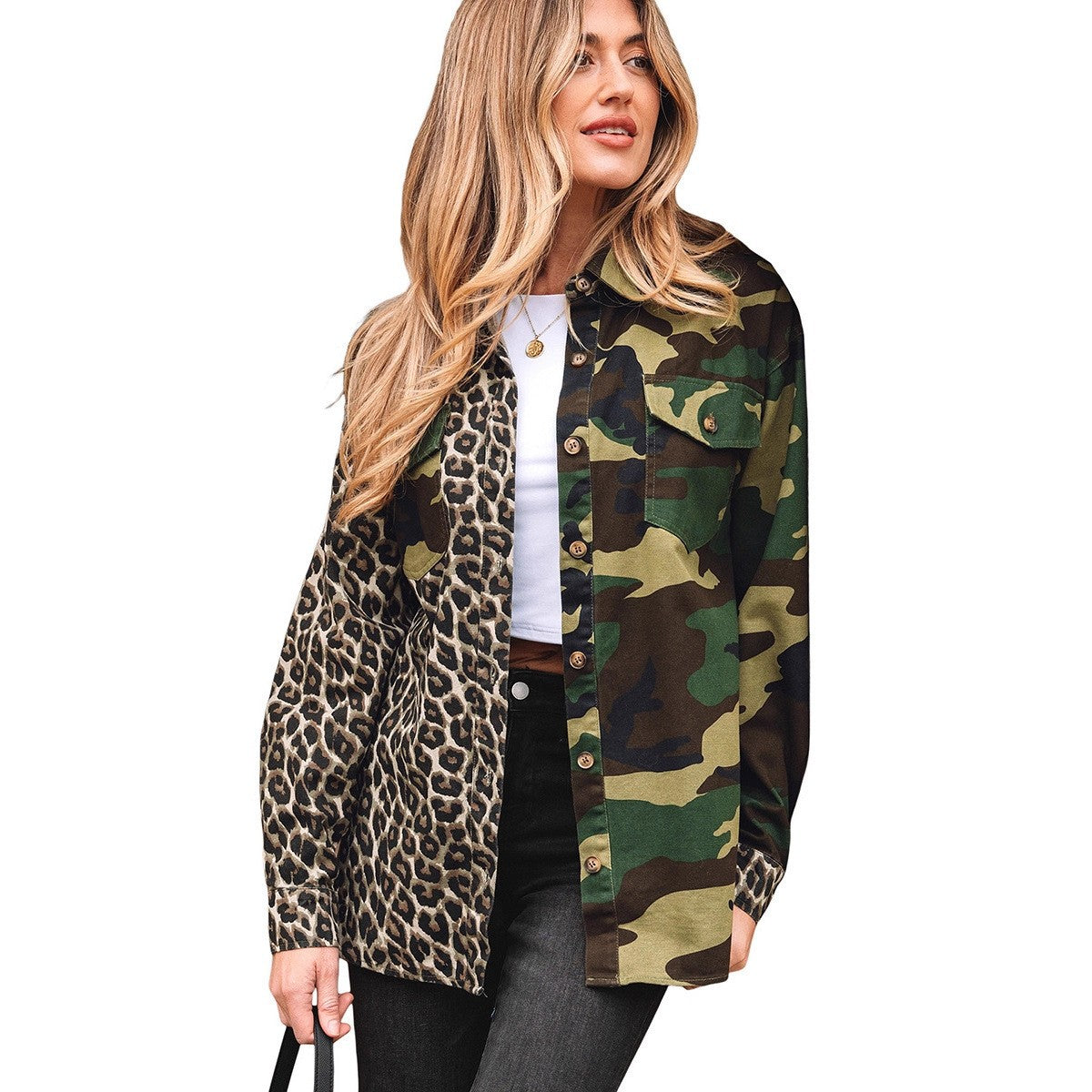 Women Camouflage Single Breasted Jacket