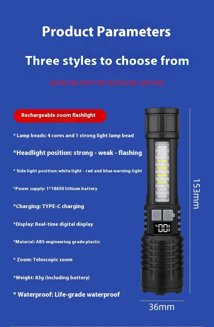 Outdoor Flashlight Patrol Portable Laser Light
