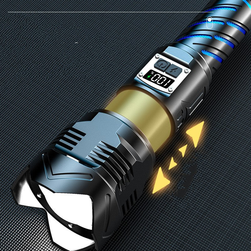 Aluminum Alloy Zoom Digital Display Flashlight