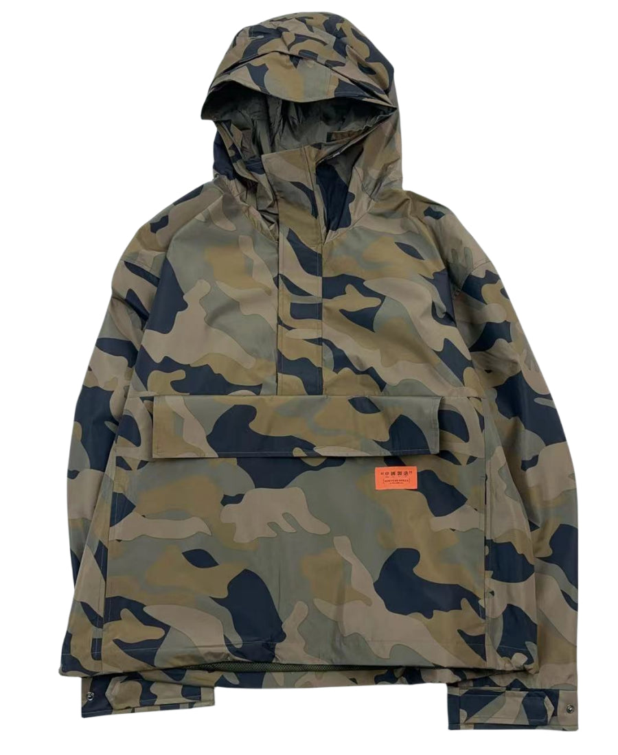 Camouflage Hooded Pullover Print Casual Jacket
