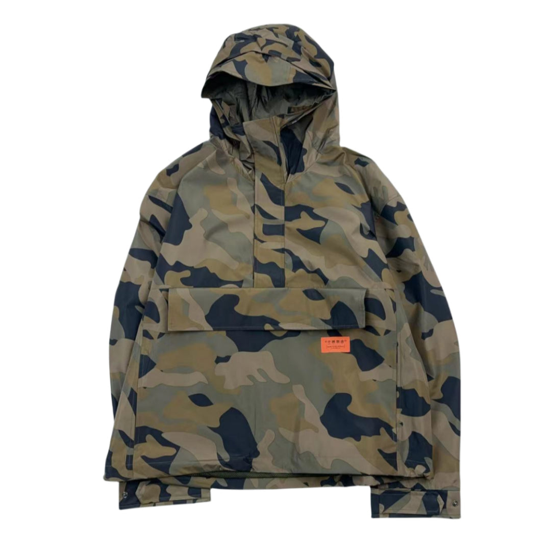 Camouflage Hooded Pullover Print Casual Jacket