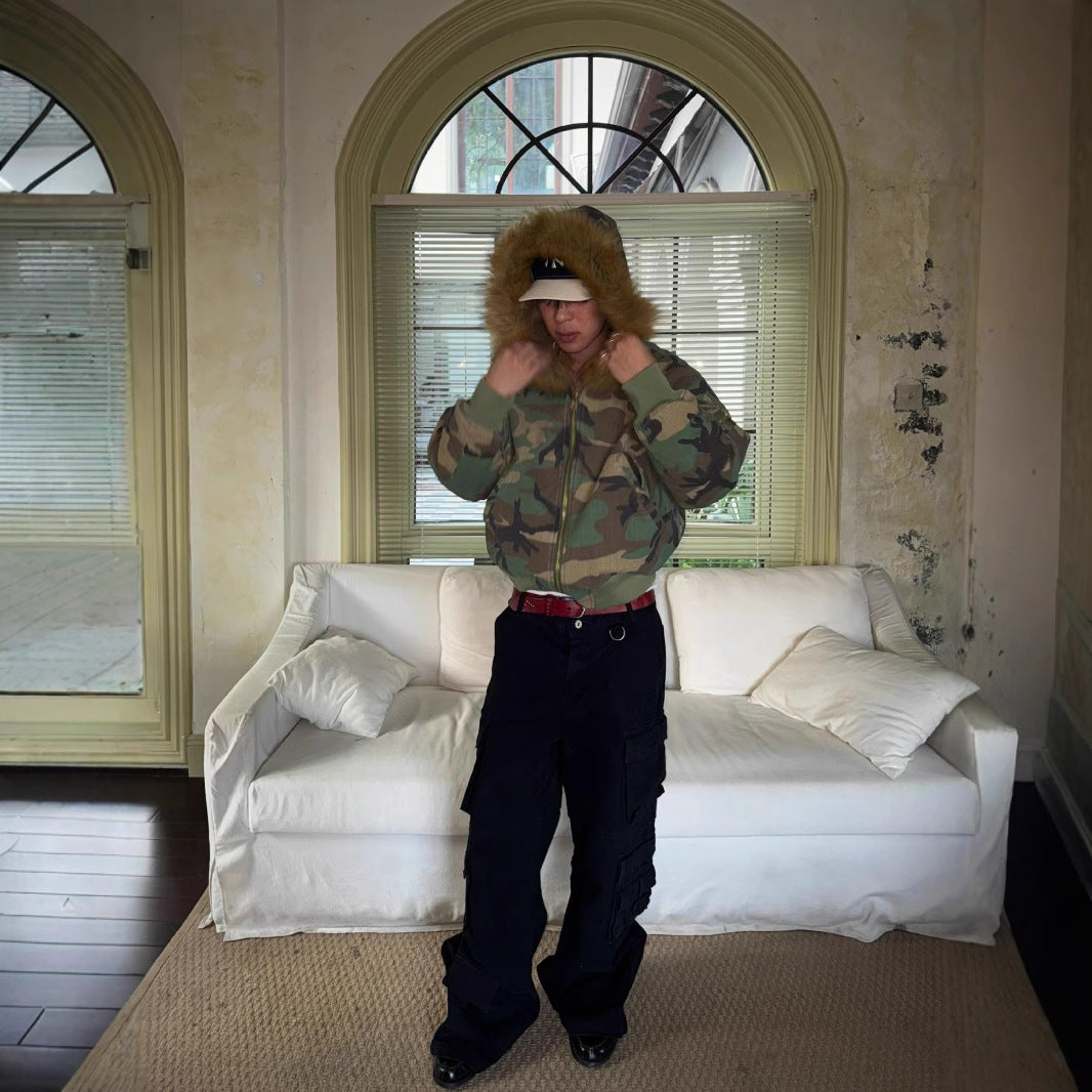 Double-sided Camouflage Cotton Jacket For Men